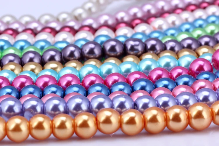 OlingArt 6 мм 50 шт./лот Бусины из стекла круглый имитация жемчуга браслет DIY Серьги Подвески ожерелье для изготовления ювелирных изделий