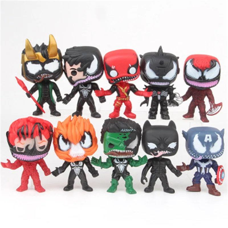 Мстители: Endgame Megamind 10 шт./компл. Venom Косплей Локи Дэдпул Капитан Америка Халк