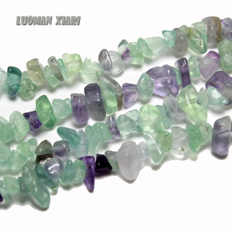 Оптовая продажа 5 8 мм гравийная форма флюорит бусины натуральный камень для