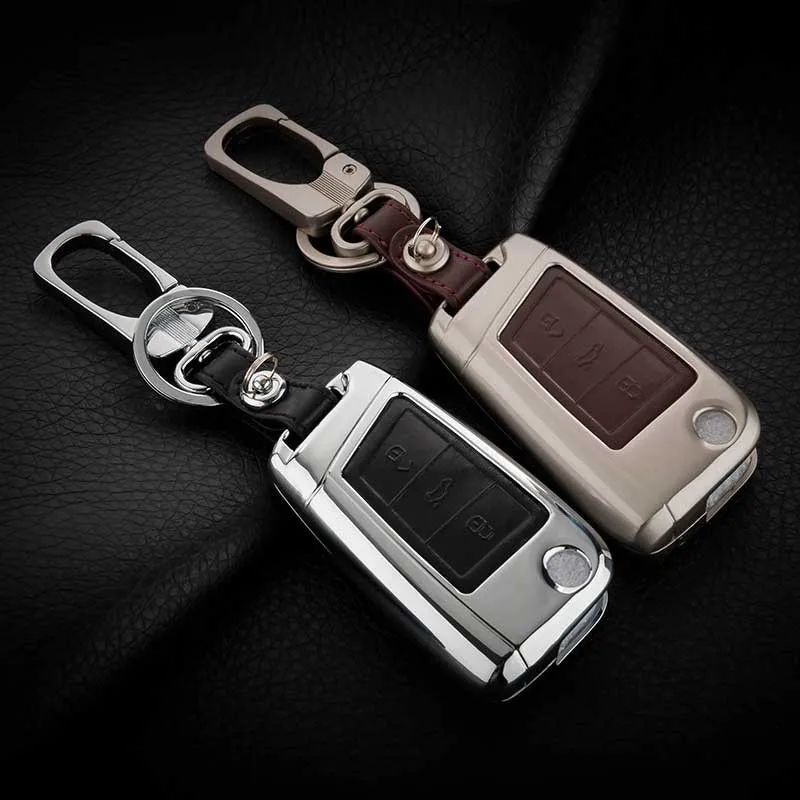 

Zinc Alloy+Leather Car Remote Key Cover Case For Skoda Octavia 1 2 3 A5 A7 Kodiaq Karoq 2017 Rapid Fabia Superb Yeti Accessories