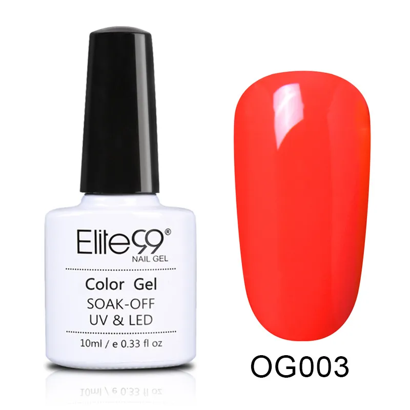OG003 Elite99, 10 мл, оранжевый цвет, серия, Гель-лак для ногтей, долговечный, УФ, светодиодный, гель-лаки, отмачиваются, дизайн ногтей, гель-лаки, лак - Цвет: OG003