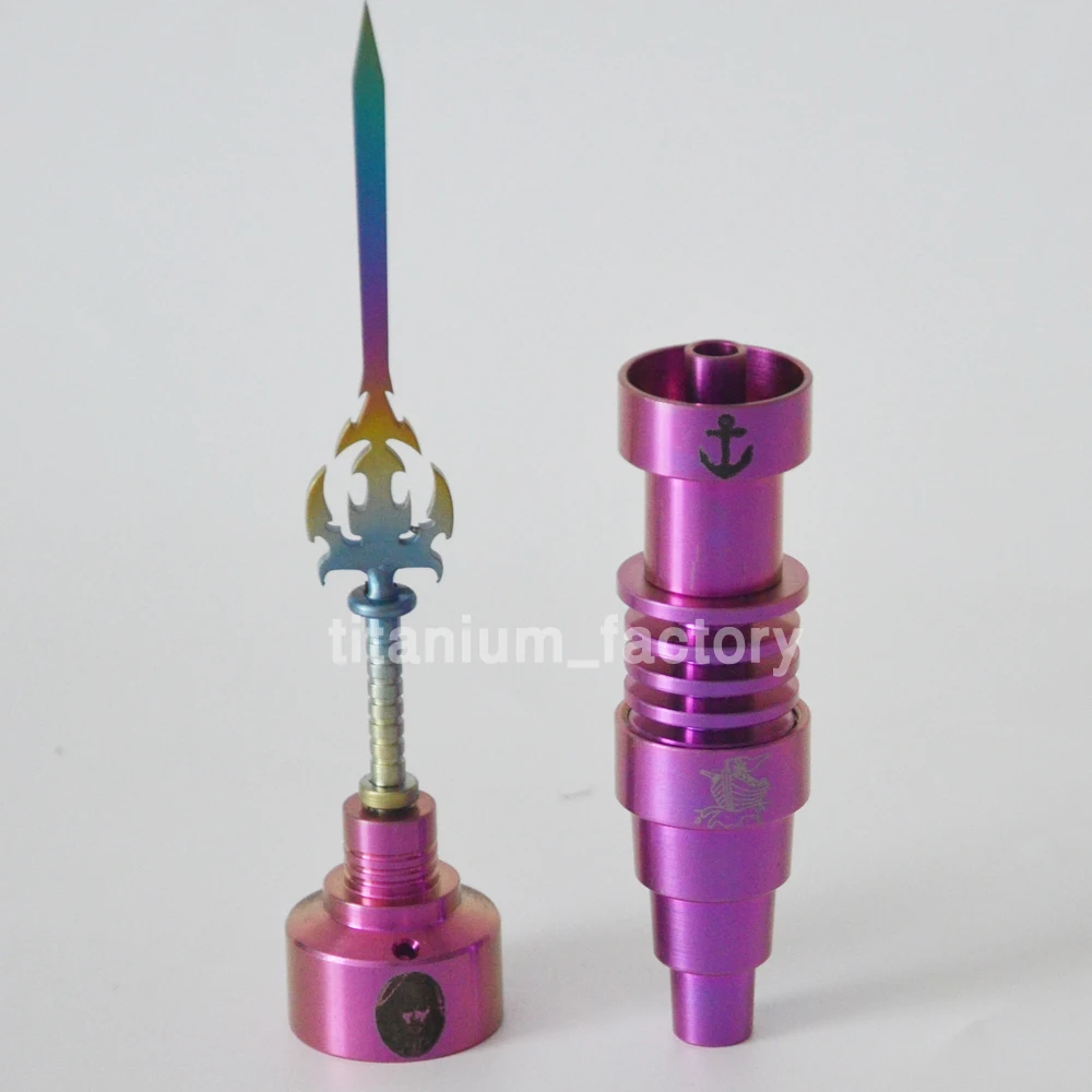 

GR2 colorfull 6 in 1 titanium nail Titanium carb cap for 16mm or 20mm Coil