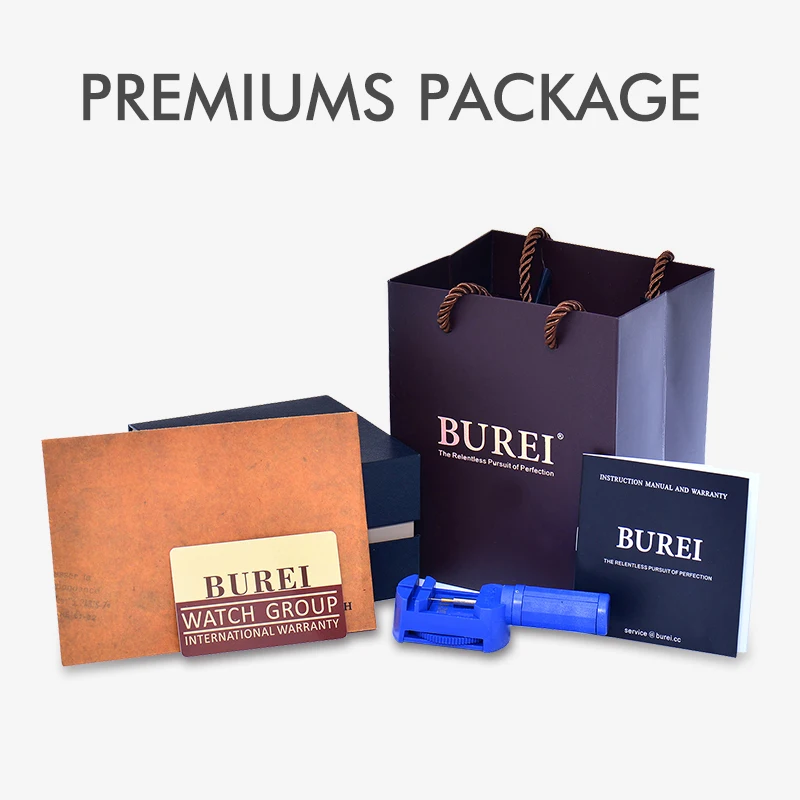 BUREI женские повседневные часы музыкальный циферблат бриллианты керамический