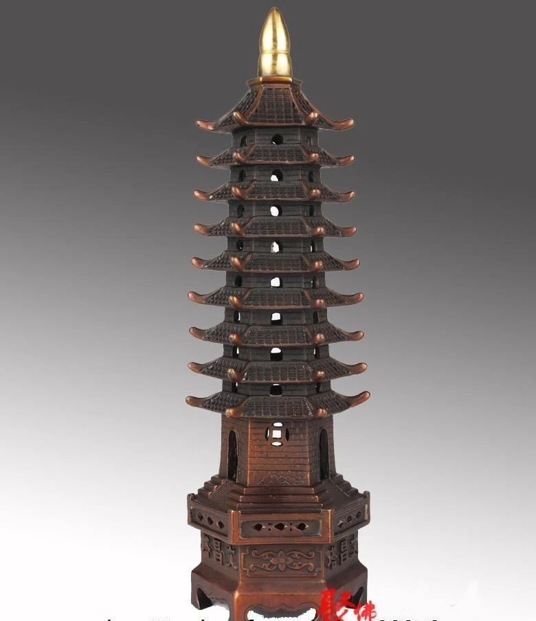 Китай Бронза Медь Домашняя Декоративная скульптура башня wenchang Stupa статуя пагоды |