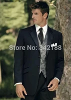 new style black groom tuxedos notch lapel groomsmen men wedding suitsjacketpantstievestbest man suitswedding suitswedding