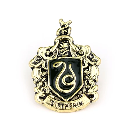 Фильм hp Хогвартс Магическая школа значок брошь Гриффиндор Hufflepuff Слизерин Ravenclaw школа логотип Эмаль Булавка для женщин и мужчин ювелирные изделия - Окраска металла: bronze