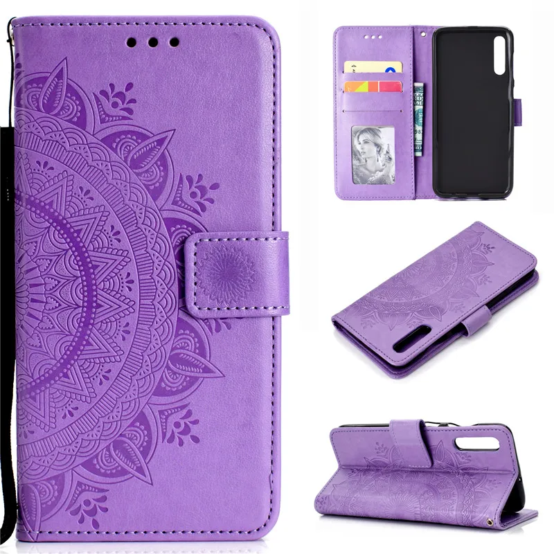 Кожаные чехлы для Coque samsung Galaxy A10 A30 A40 A50 A70 чехол 3D Тотем Флип Бумажник M10 M20 телефона