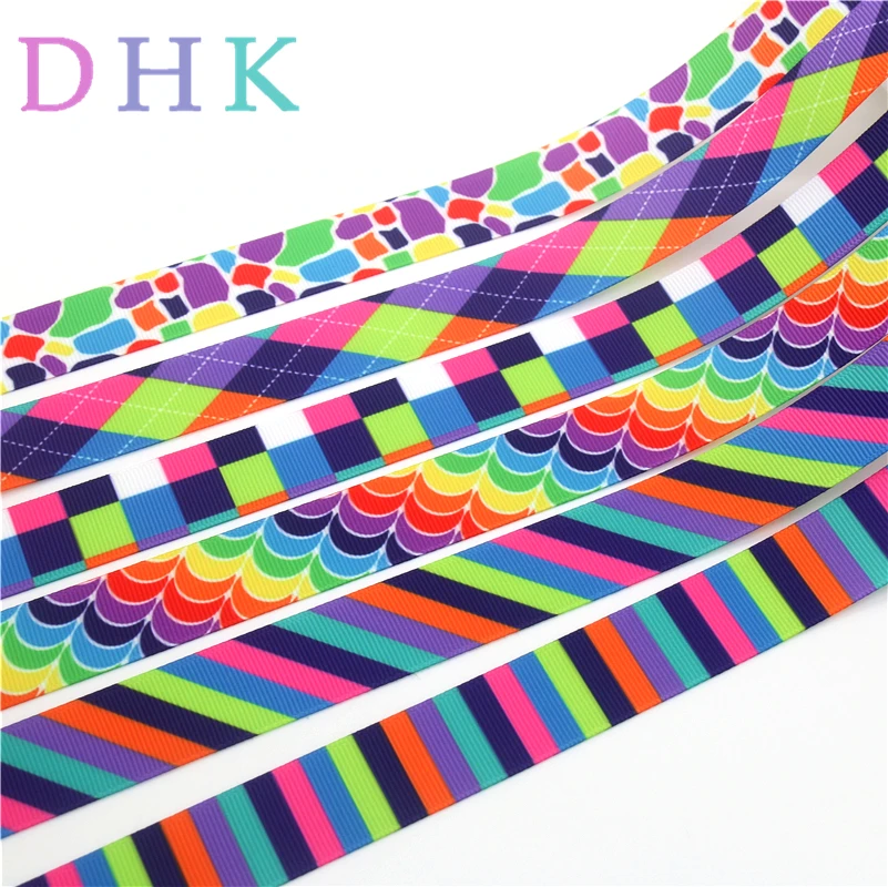DHK 7/8 'Ƌ ярдов в полоску и клетку цвета печатная корсажная лента ленточный