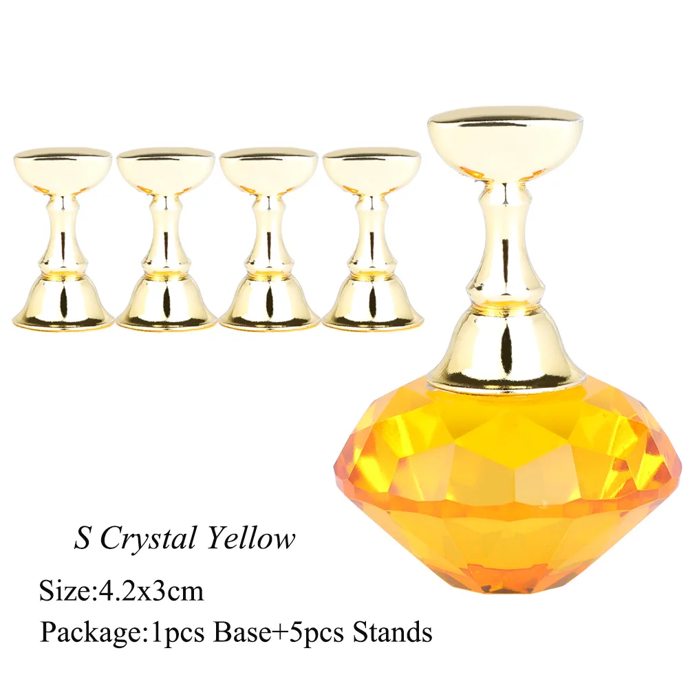 S Crystal Yellow 1 шт. магнитная выставочная полка акриловый кристалл дисплей стенд ложный дизайн ногтей советы практика обучение держатель маникюрный салон инструмент JI741 - Цвет: S Crystal Yellow