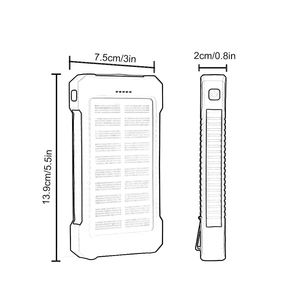 LEDGLE портативное зарядное устройство водонепроницаемый источник питания внешний