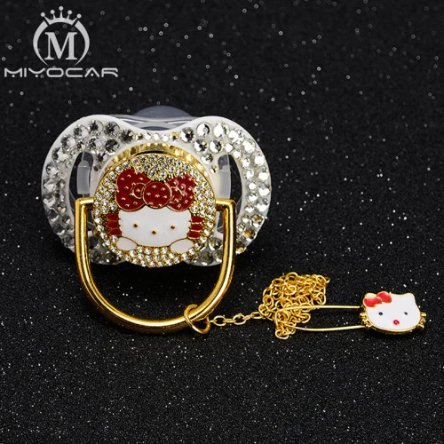 0 to 6m white MIYOCAR красочные шикарные красивые кошки пустышки BPA бесплатно FDA пройти безопасная соска и пустышка Клип Набор уникальный подарок - Цвет: 0 to 6m white