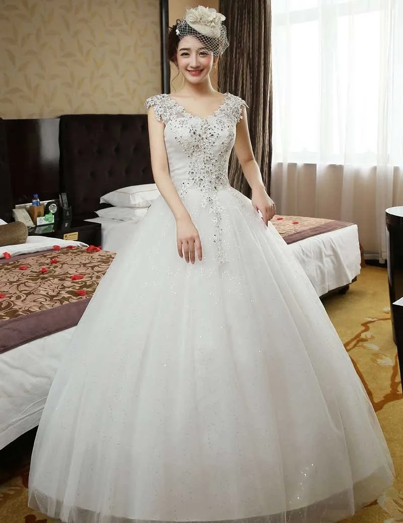 На заказ стиль сексуальный узор Аппликация Белый Vestido de Noiva кружева Блестящий Кристалл Бисером Груди Винтаж свадебное платье QH83