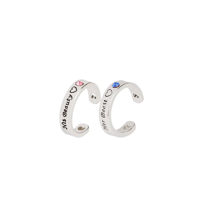 Оптовая продажа 20 пар/лот любящее сердце Rhinstone пара кольцо ее чудовище его - Цена: 1815.31