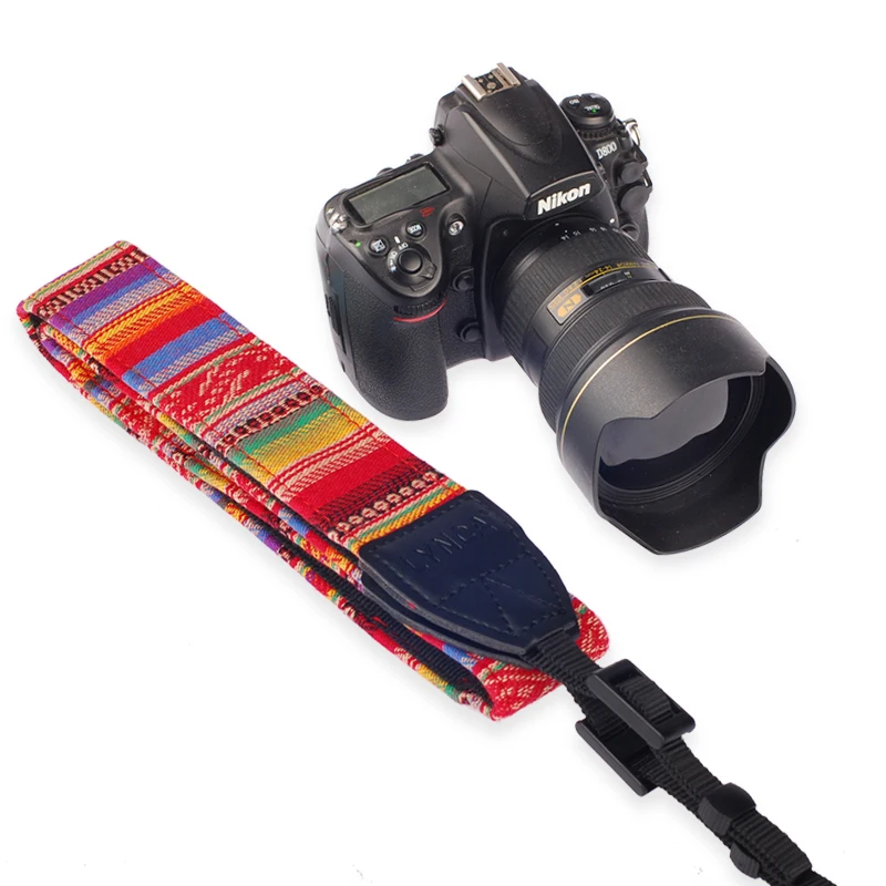 Ethnic Wind Style Camera Colorful Strap Cotton Yard Pattern Neck DSLR Shoulder Hand for Canon Nikon Sony Cameras | Электроника