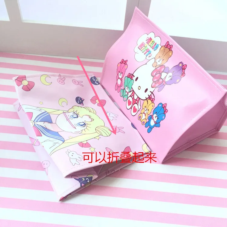 Hello kitty Melody Матросская мультяшная розовая леопардовая коробка для салфеток, автомобильный чехол для салфеток, коробка для салфеток в спальню