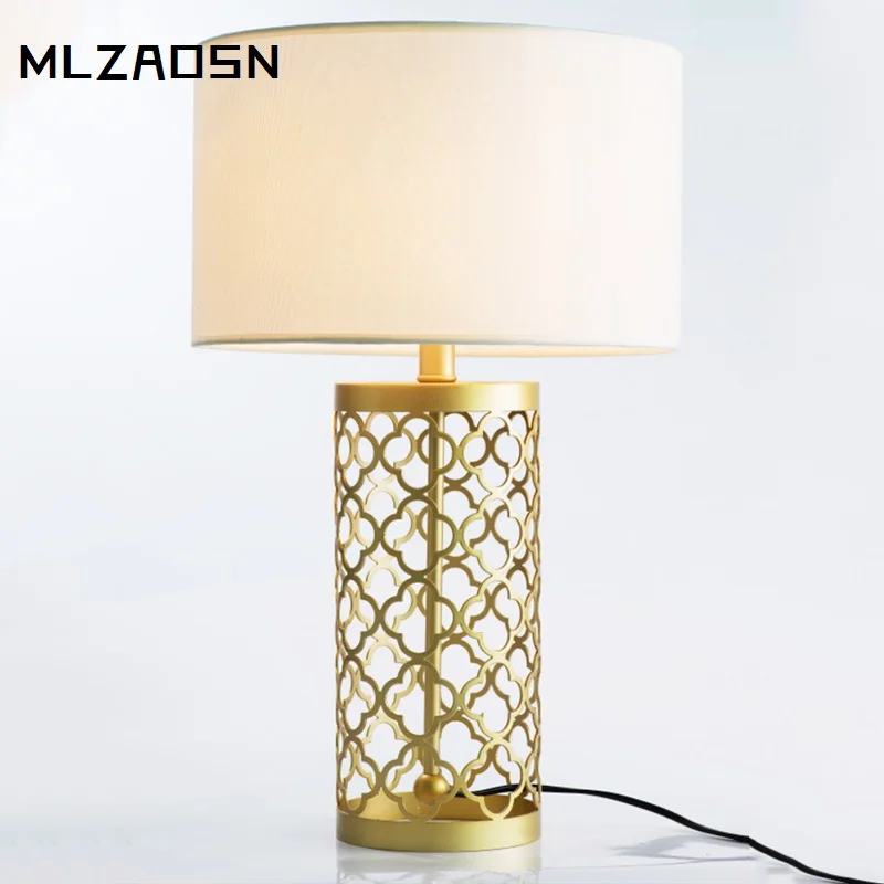 Gold Plum Grid Table Lamp American Model Room Iron Hollow For Living Decoration Bedside Large Small Light | Освещение