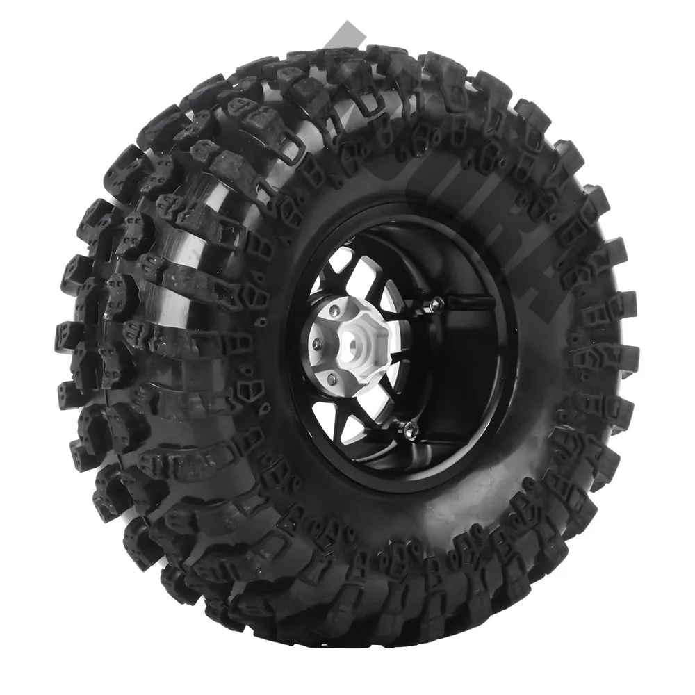 INJORA 4 шт. 2,2 дюймов Beadlock Колесные диски и резиновые шины для 1/10 RC Рок Гусеничный осевой SCX10 RR10 AX10 Wraith 90048 90018 KM2