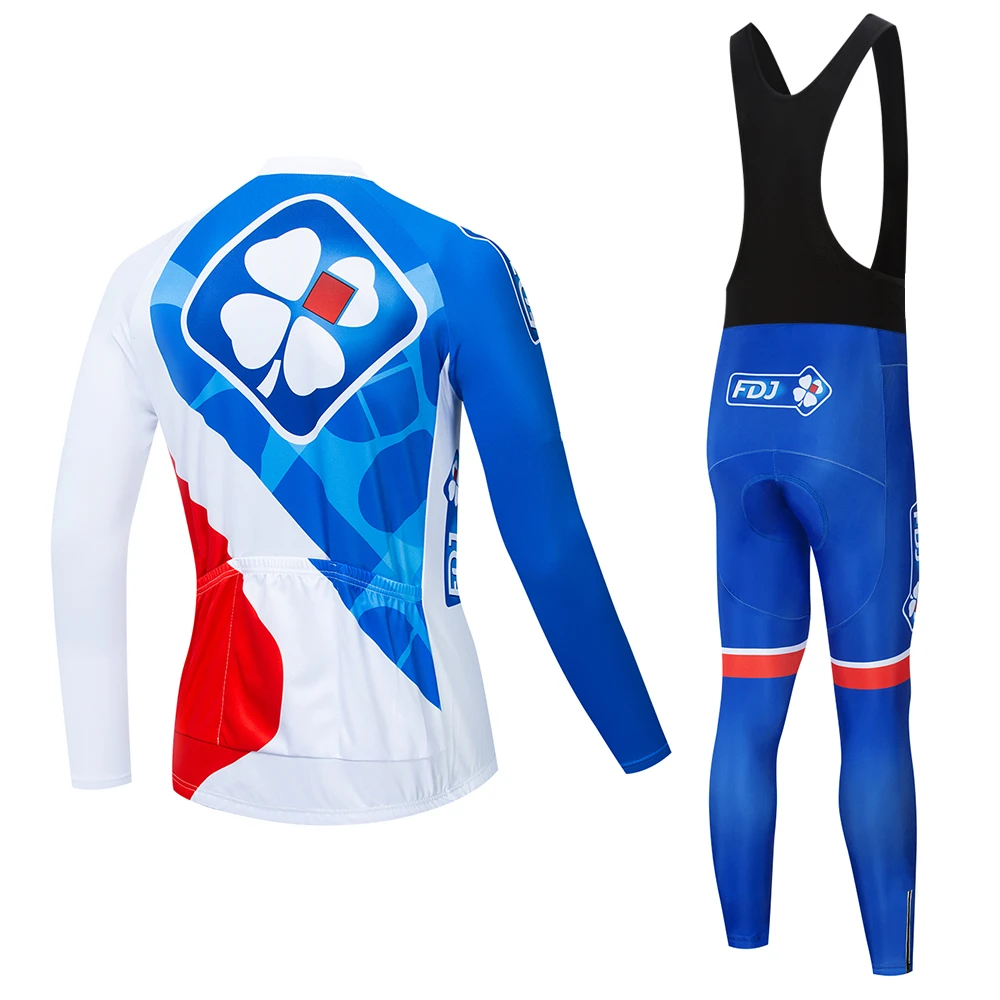 19 Pro FDJ Cycling Jersey Quick Dry Long Sleeve Jerseys And Bib Pants Set Clothes Breathable Outdoor sportswear | Спорт и