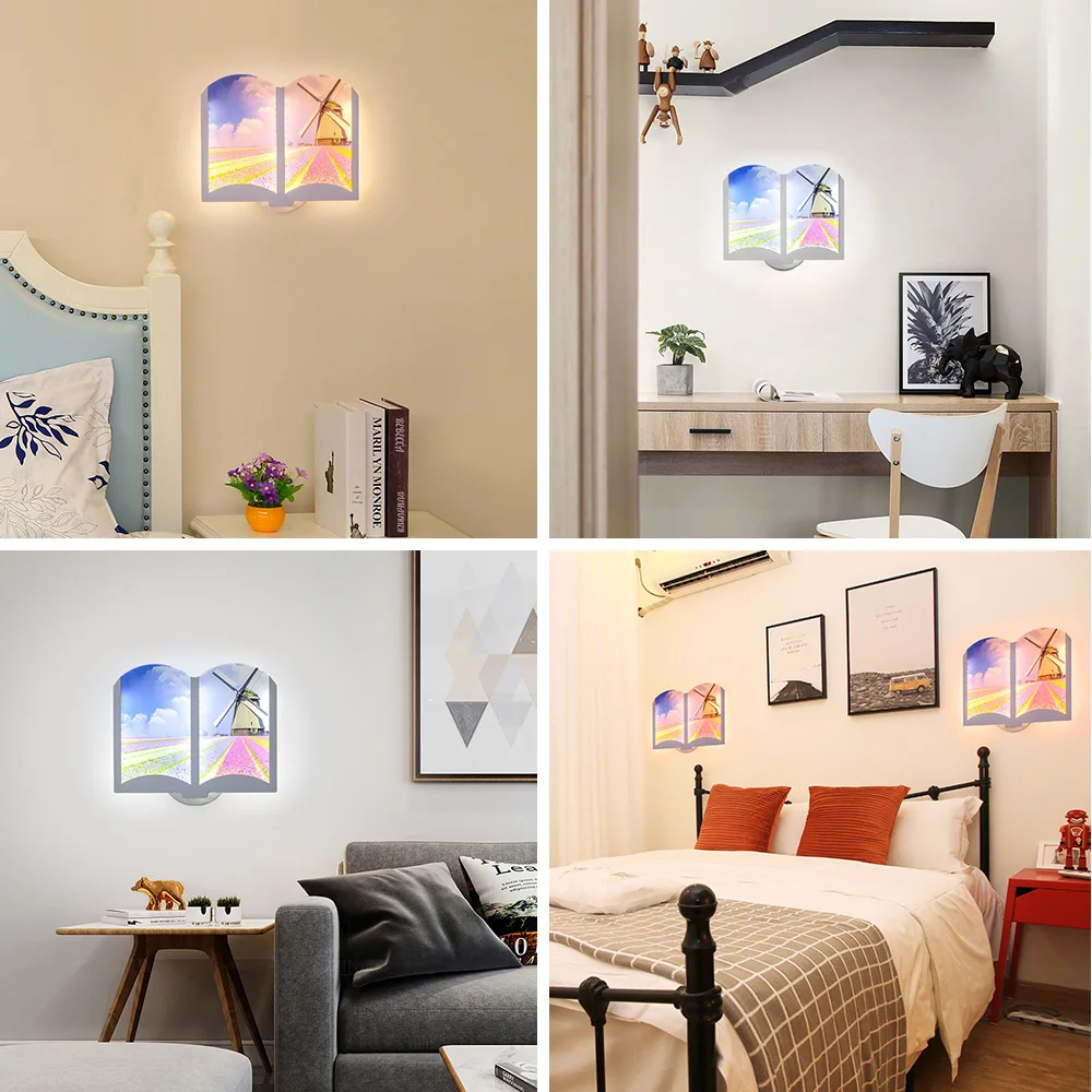 

12W 100-130V AC Wall Lamp Novel LED Sconce Indoor For Bedroom Bedside Kitchen Living Room Night Lighting Wall Reading Lamps