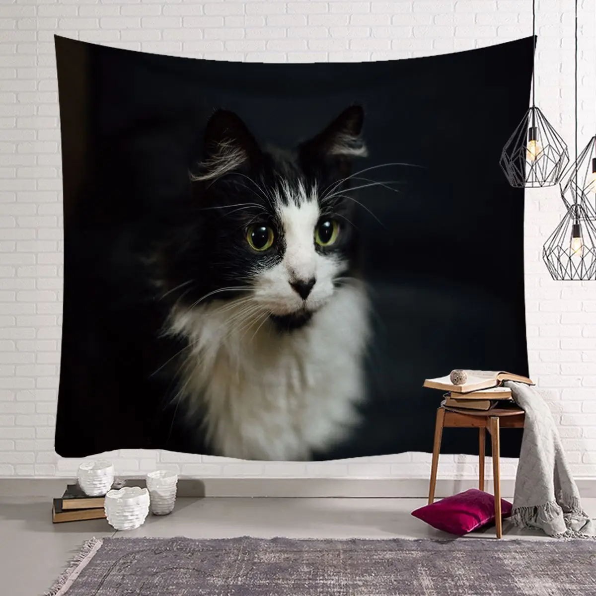 Черно белые кошки милый котенок Домашние животные дом Ванная комната