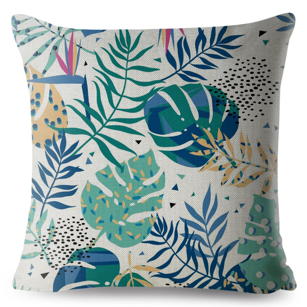 Plant Flower Cactus Print Throw Pillow Case Cotton Linen Pillows Cases 45*45cm Square Sofa Cushion Cover Home Decor Pilowcase | Дом и сад