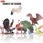 Oenux Птица Животные Фламинго Ара Пеликан Фламинго Снежная Сова птичий мир Твердые ПВХ фигурки героев игрушки для детей Рождественский подарок