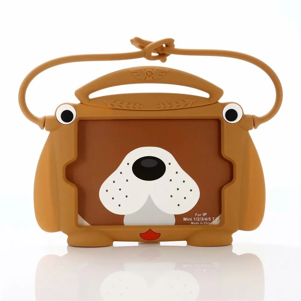 brown Силиконовый чехол для IPad Mini 5, 4, 3, 2, 1, 7,9, для детей, подходит для переноски, противоударный, моющийся, чехол для планшета, для IPad Mini 4, 7,9 дюймов, Funda - Цвет: brown