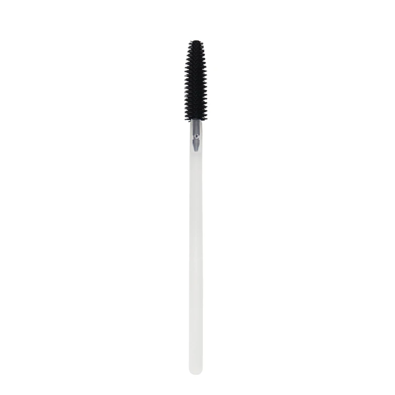 50pcs One-off Silicone Mascara Wands Applicator Disposable Eyelash Brushes Towel Shape Makeup Brush For Eyelash Extension - Handle Color: Tran black