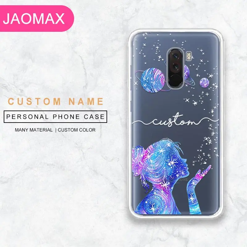 Jaomax DIY Soft Clear Black Universe Planet Custom Star Phone Case For Xiaomi Redmi Note 5 7Pro 4X 5A 6 Pocophone F1 Mi A1 A2 8 |