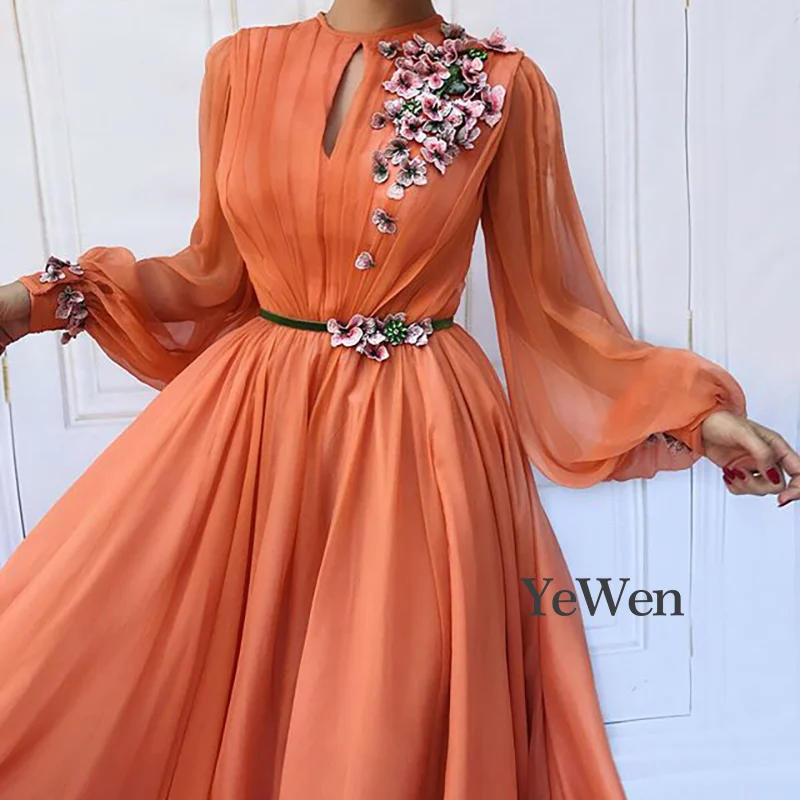 Элегантные вечерние платья из тюля с длинным рукавом Vestido De Noche, вечерние платья с длинным рукавом, вечерние платья