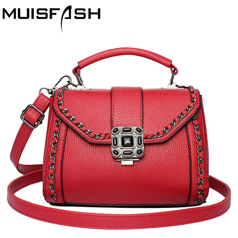 Модные мини Для женщин Сумки кожа небольшая цепь Повседневная Дамская на плечо