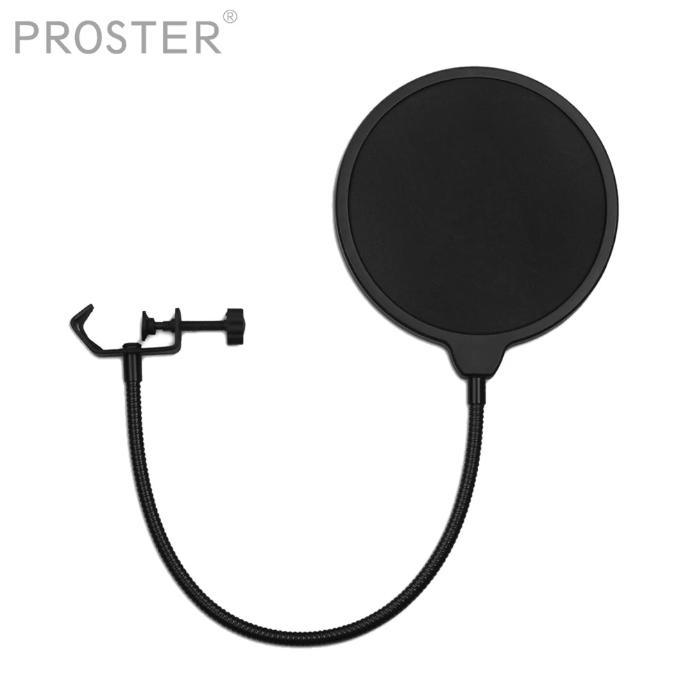Proster Микрофон ветрового стекла Маска Поп фильтр Bilayer запись спрей защита Двойная
