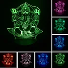 Рождественский 3D светодиодный ночник визуальный 7 цветов Иллюзия индийский Властелин слон RGB детскийдетский Настольный светильник на день рождения новый год Рождество