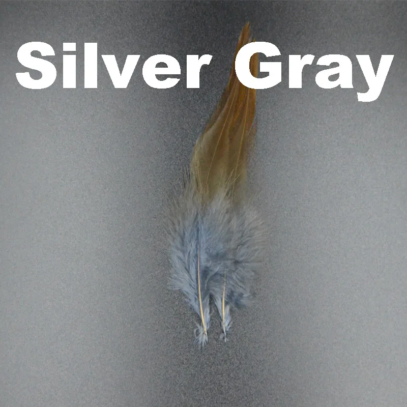 Silver Gray 30 шт./упак. седло для петуха мушек Плюмаж перья для ошибки ноги крылья 8 цветов на выбор член schlappen перьями искусственные fly - Цвет: Silver Gray