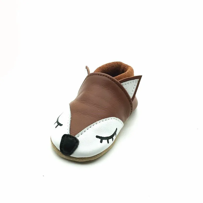 New design fox carton baby shoes spring/autumn genuine leather newborn boys/girls infant toddler crib moccasins |