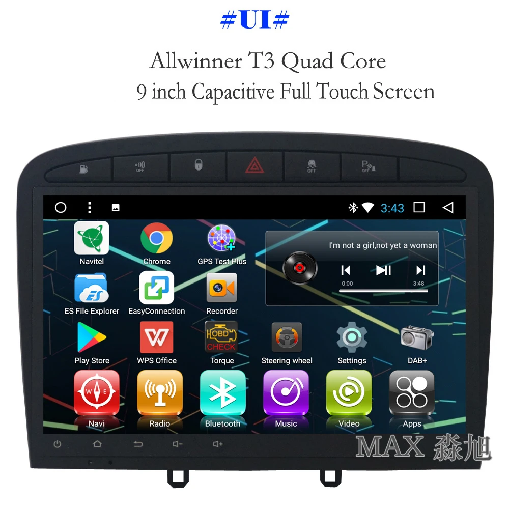 Максимальная GPS навигационная система Android 8.1.0 автомобильный DVD для Peugeot 308/Peugeot 408