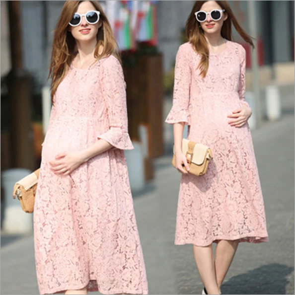 

spring and summer new maternity dress Europe and the United States fashion sleeve dress loose Maternity Dress gentlewoman