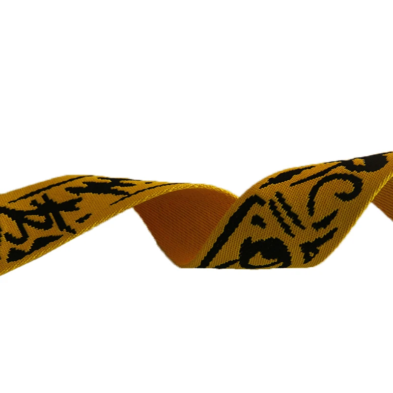 Hot Quality New Design 42MM Polyester Jacquard Webbing Belt With Finishing Line Yellow/Black Colorful | Дом и сад