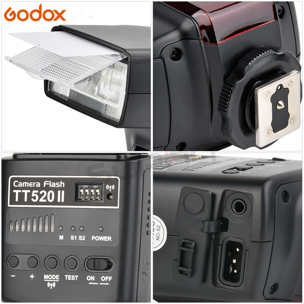 Godox Thinklite Камера Flash TT520II со встроенным 433 МГц беспроводным сигналом для Canon Nikon Pentax