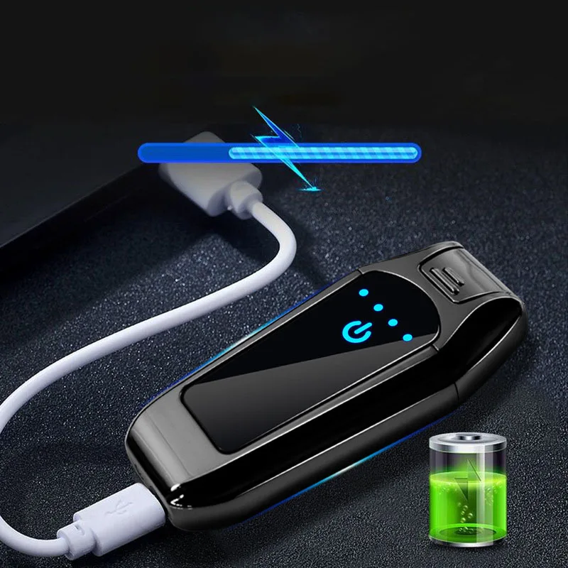 USB двойной ветрозащитный прикуриватель Зажигалка Сенсорное зондирование беспламенная Электронная Зажигалка сигарета плазменная зажигалка зажигалки гаджеты для мужчин