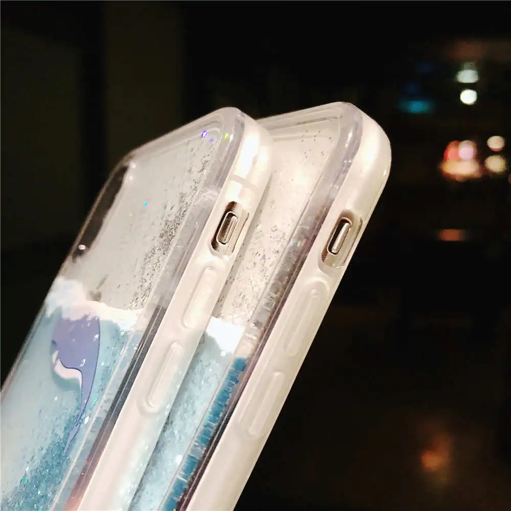 New Luxury Funda Phone Case For iPhone X 8 7 6S 6 Plus Cases 7Plus 8Plus Cover whale Dynamic Liquid Glitter Quicksand Coque |