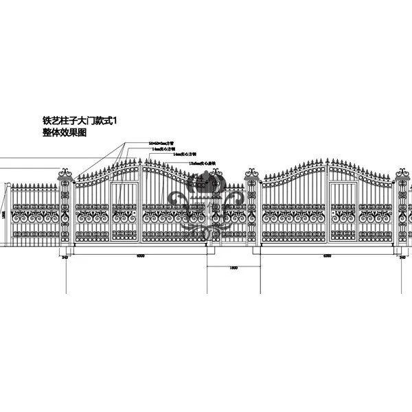 Wrought Dual Driveway Gate 12' High Quality