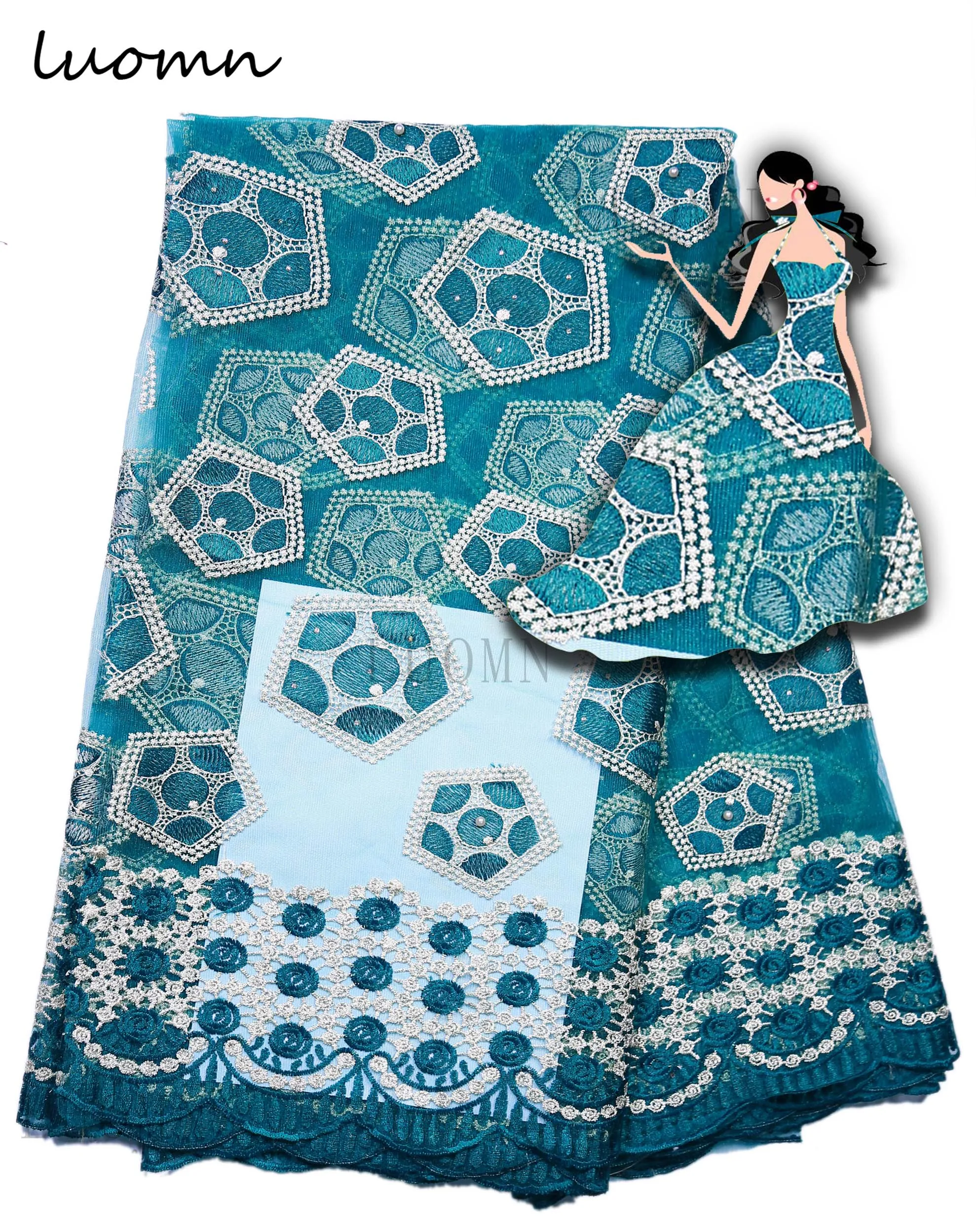 Кружевная ткань ZJ3 зеленый французский в нигерийском стиле высокое качество тюль