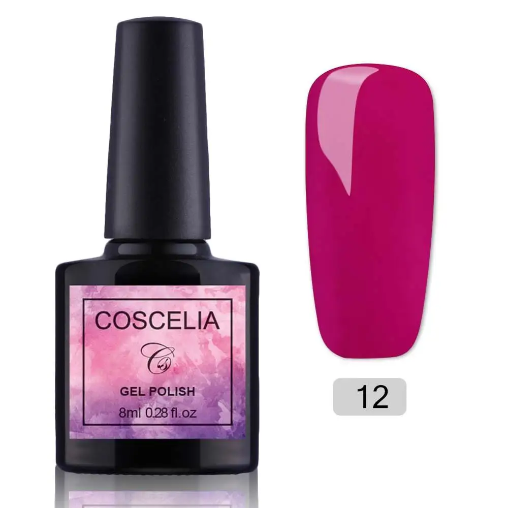 NO.12 COSCELIA 8ML40 цветов УФ гель лак для ногтей маникюрные инструменты для дизайна ногтей долговечный впитывающий гель для ногтей - Цвет: NO.12