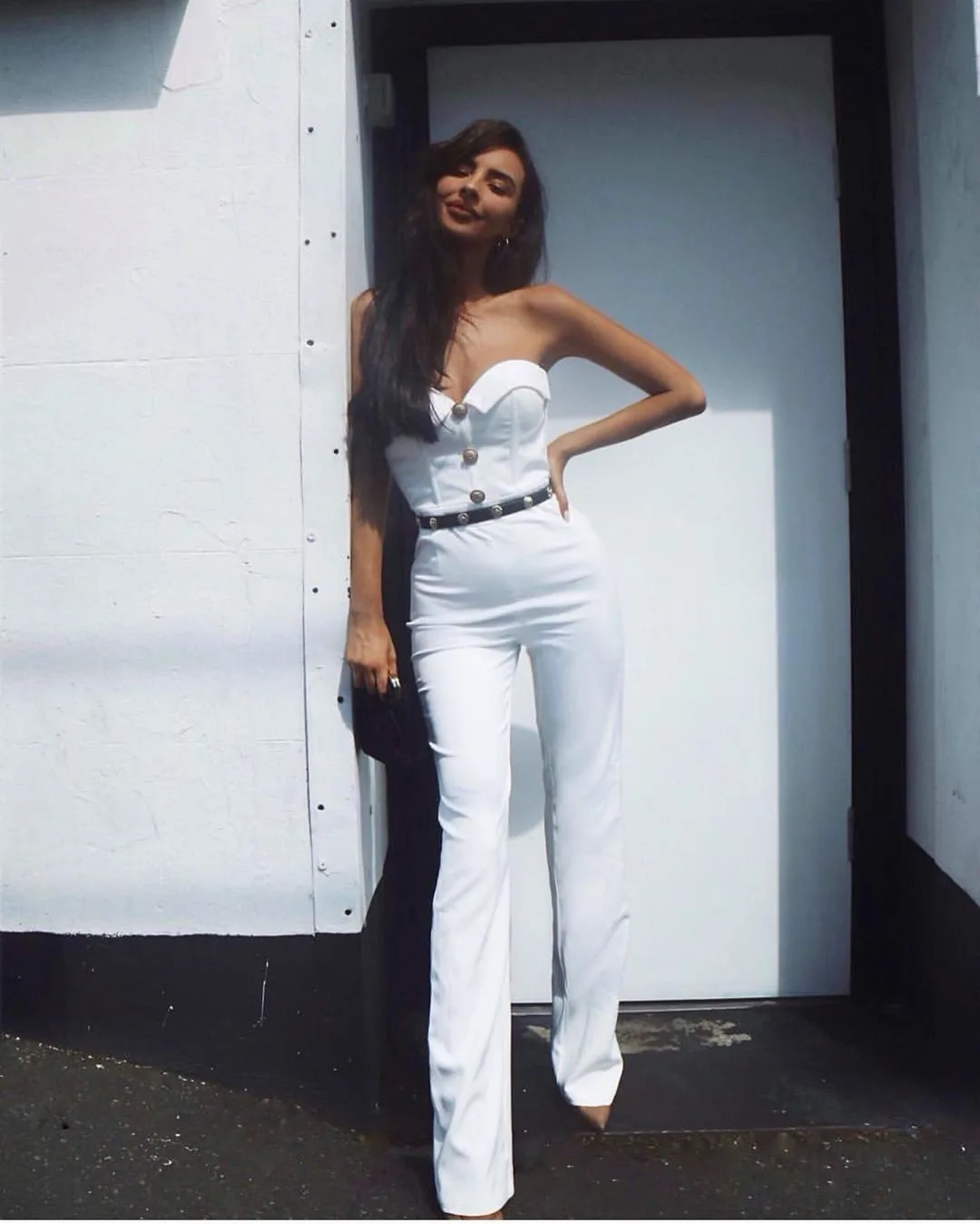 Высококачественный черный белый вискозный бандажный комбинезон без бретелек