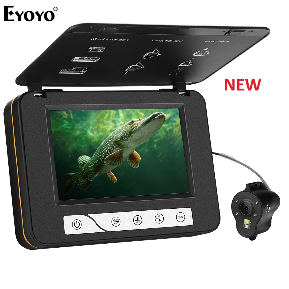 Подводная камера Eyoyo EF15R для зимней рыбалки ЖК монитор 5 дюймов 4 инфракрасных