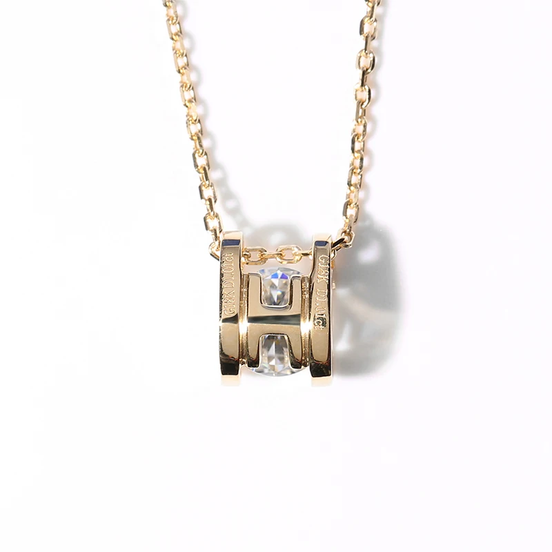Ожерелье DovEggs из желтого золота 585 к 1 карат 6 5 мм|gold diamond pendant|diamond pendant goldpendant gold |