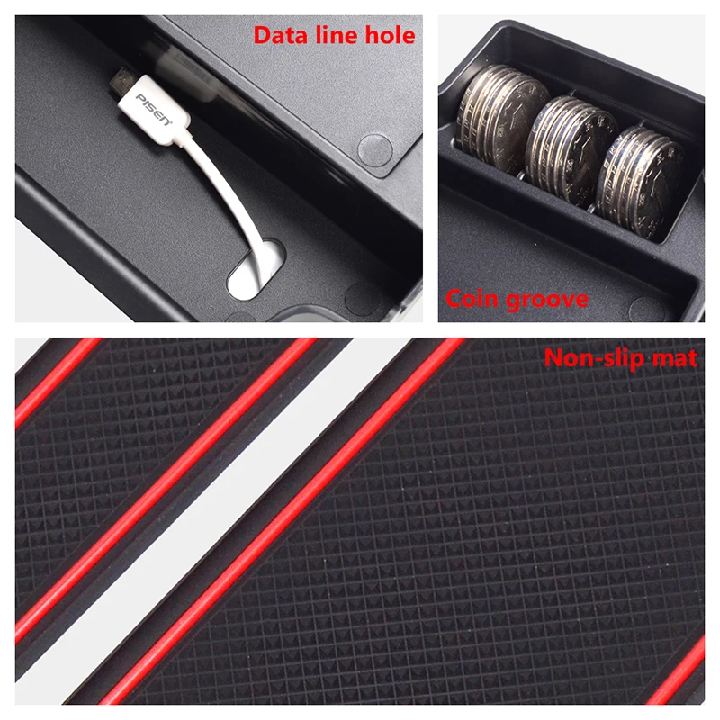 Auto Car Central Armrest Storage Box For BMW G30 G31 G38 5 series 2017 2018 Anti Slip Mat Organizers Groove Bag PVC Accessories |