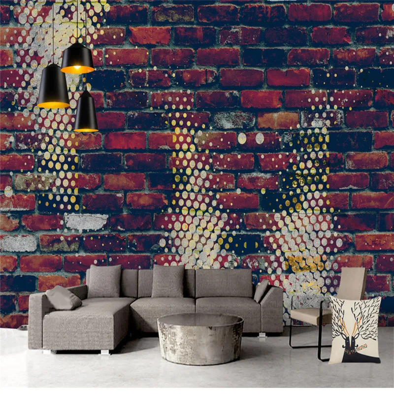 

3D American Vintage Wallpapers Custom Photo Wall Murals Red Brick Stone Wall Papers for Living Room Background Walls Home Decor