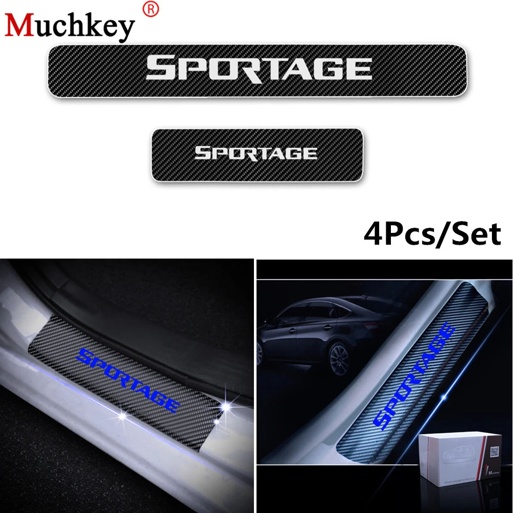 

4 шт., виниловые наклейки из углеродного волокна для защиты двери автомобиля